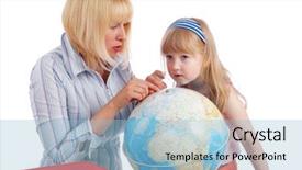  Presentation with children education - PPT theme consisting of a styled children theme background and a light blue colored foreground