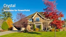  Presentation with neighborhood - Amazing presentation theme having a suburb at fall backdrop and a teal colored foreground