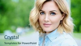  Presentation with beauty cosmetics - Beautiful slide set featuring a summer day mood backdrop and a sky blue colored foreground