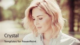  Presentation with cosmetics beauty - PPT layouts with a summer day mood background and a soft green colored foreground