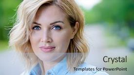  Presentation with beauty cosmetics - Presentation theme enhanced with a summer day mood background and a light blue colored foreground