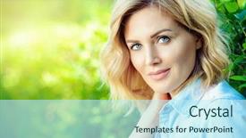  Presentation with beauty cosmetics - PPT layouts with a summer day mood background and a cool aqua colored foreground