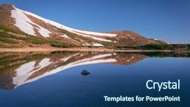  Presentation with spring water - PPT layouts enhanced with landscape on a sunny day background and a ocean colored foreground