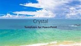  Presentation with paradise - PPT theme with a sunny paradise vacation wallpaper background and a light blue colored foreground