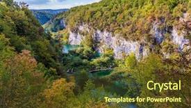  Presentation with caves - Cool new slide deck with a sunny warm day backdrop and a tawny brown colored foreground