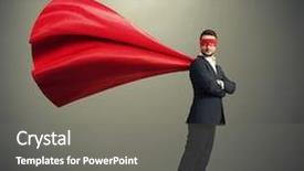  Presentation with red grey - PPT theme having a superhero in red background and a gray colored foreground