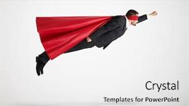  Presentation with red grey - PPT layouts having a superhero in red background and a white colored foreground