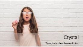  Presentation with white brick - Slide deck featuring a surprise face afraid background and a  colored foreground