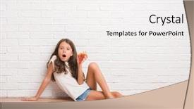  Presentation with white brick - Cool new presentation theme with a surprise face afraid backdrop and a  colored foreground