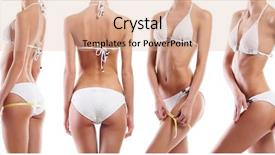  Presentation with female sport - Slides consisting of a swimsuit health vitamins background and a  colored foreground