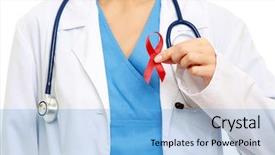  Presentation with hiv ribbon - Slides enhanced with a symbol of aids background and a light blue colored foreground
