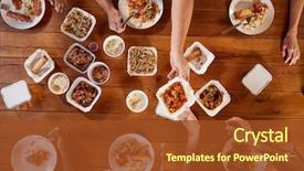  Presentation with sharing - Amazing theme having a table sharing chinese backdrop and a tawny brown colored foreground