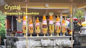  Presentation with hindu - Slide set featuring a tampak siring temple background and a tawny brown colored foreground