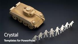  Presentation with activism - Presentation theme consisting of a tank protest demonstration background and a dark gray colored foreground