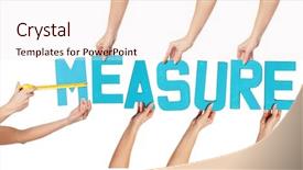  Presentation with turquoise blue and deep blue - Presentation having a tape measure measuring background and a  colored foreground