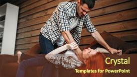  Presentation with violence woman - Slide set enhanced with a tie domestic violence background and a  colored foreground