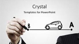  Presentation with way - Audience pleasing PPT theme consisting of end end process - close up of male hand backdrop and a white colored foreground