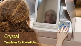  Presentation with voting - Slide set consisting of a touch screen machine background and a tawny brown colored foreground