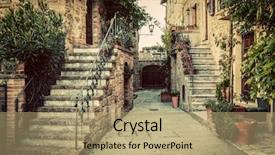  Presentation with architecture old - Cool new presentation design with a town in tuscany backdrop and a coral colored foreground