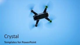  Presentation with drone - Amazing presentation having a toy drone blue backdrop and a light blue colored foreground