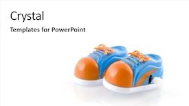  Presentation with running shoes - Theme featuring a toy to wind background and a  colored foreground