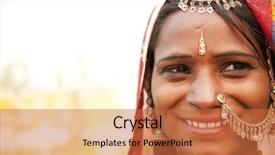  Presentation with rural india - PPT theme featuring a traditional clothing india background and a red colored foreground