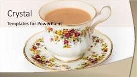  Presentation with tea cup - Presentation theme with a traditional english cup background and a lemonade colored foreground