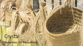  Presentation with traditional craft - Cool new slide deck with a traditional medieval fair backdrop and a yellow colored foreground