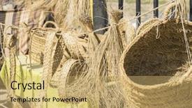  Presentation with traditional craft - Cool new PPT theme with a traditional medieval fair backdrop and a yellow colored foreground