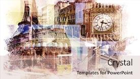  Presentation with eiffel tower - Cool new presentation theme with a tramcar in lisbon backdrop and a soft green colored foreground