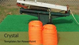  Presentation with clay - PPT theme with a trap and skeet background and a gold colored foreground