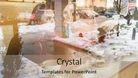  Presentation with sharing - Theme with a trendy coffee shop background and a coral colored foreground