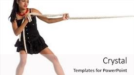  Presentation with black woman at gas station - Theme with a tug a war background and a white colored foreground