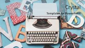  Presentation with teal - Presentation design consisting of a variety of alphabet background and a light blue colored foreground