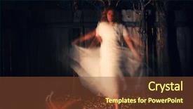  Presentation with scary forest - Colorful slide set enhanced with a very foggy forest backdrop and a tawny brown colored foreground