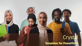  Presentation with clean technology - PPT layouts having a-vibrant-display-of-educational and a tawny brown colored foreground