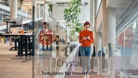  Presentation with modern - Theme with a-vibrant-modern-startup-office and a coral colored foreground