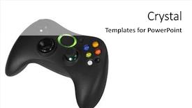  Presentation with video game - Cool new PPT theme with a video game controller backdrop and a white colored foreground