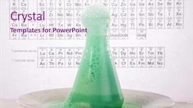  Presentation with violent - Presentation design featuring a violent chemical reaction background and a sky blue colored foreground