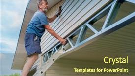  Presentation with plastic - Cool new PPT theme with a wall with plastic backdrop and a tawny brown colored foreground