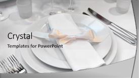  Presentation with dinner - PPT theme featuring a wedding dinner setting background and a light gray colored foreground
