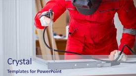  Presentation with gun - PPT layouts consisting of a welding gun electrode background and a lemonade colored foreground