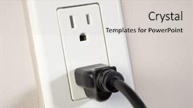  Presentation with electric cable - Beautiful theme featuring a white electric outlet backdrop and a light gray colored foreground