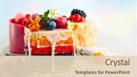  Presentation with almond - Cool new presentation with a white tray rainbow backdrop and a lemonade colored foreground