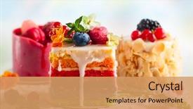  Presentation with almond - PPT theme featuring a white tray rainbow background and a coral colored foreground