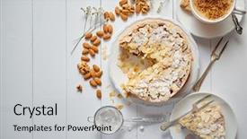  Presentation with cup cake - Slide set consisting of a whole round delicious background and a light gray colored foreground