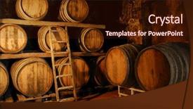  Presentation with fermentation - Beautiful slides featuring a wine fermentation barrel backdrop and a wine colored foreground