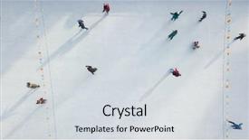  Presentation with ice rink - Beautiful slide set featuring a winter sunny day backdrop and a sky blue colored foreground