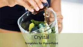  Presentation with spirulina - Slide deck featuring a woman adding maple background and a mint green colored foreground