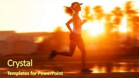  Presentation with endurance - Cool new PPT layouts with a woman athlete running backdrop and a tawny brown colored foreground